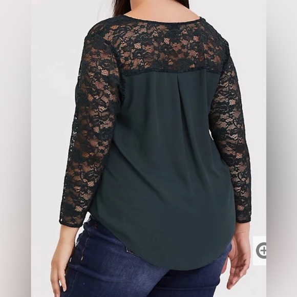 Torrid Black Lace Flowy Top - Picture 8 of 8